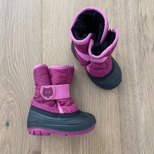 Kamik Snow Boots Toddler 5 Snowbug Pink Berry Magenta Black Faux Fur Winter